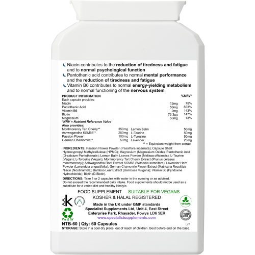 Pyjama Time - Ashwaghanda KSM66 - Chamomile - Lavender 60 Capsules