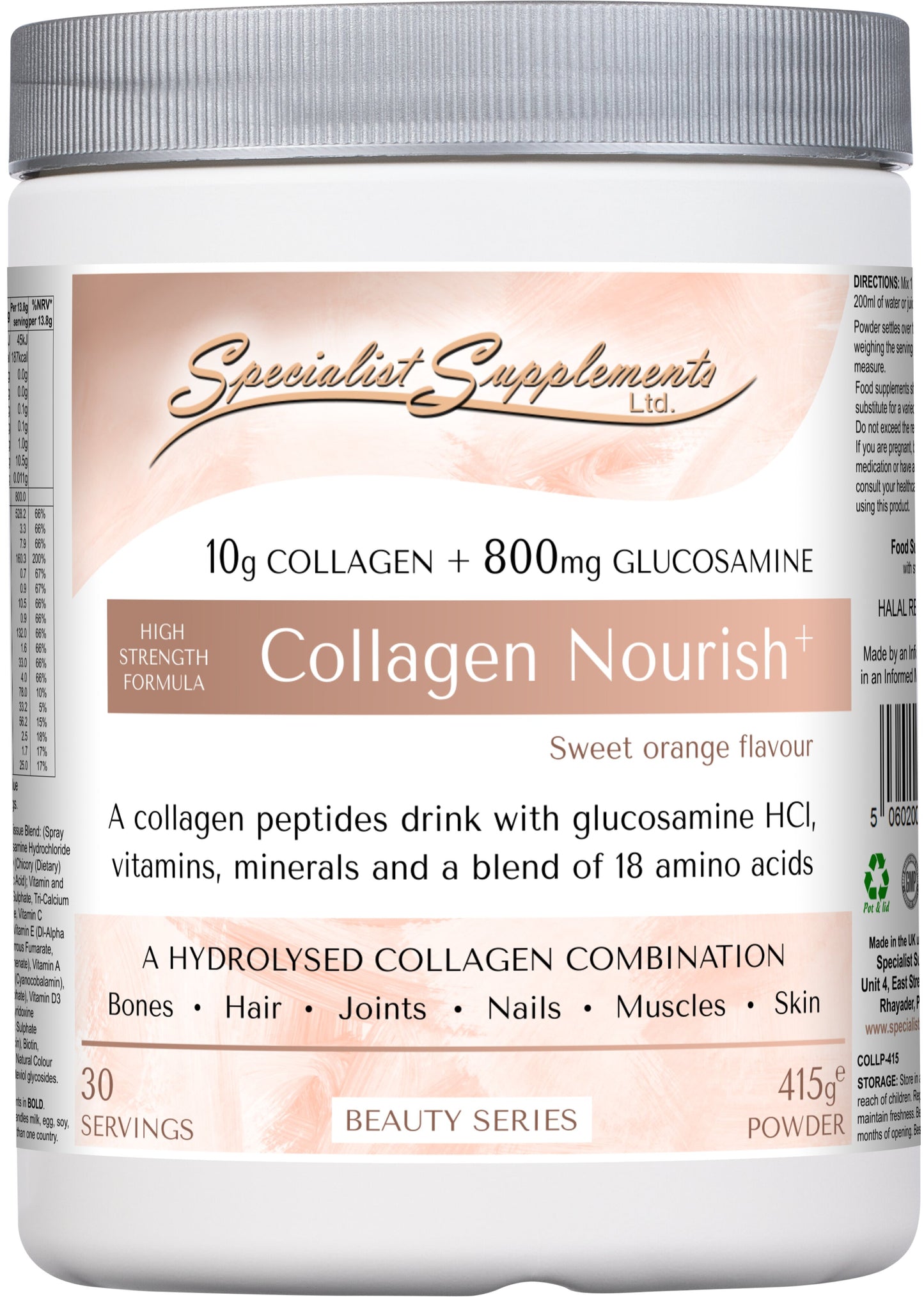 Collagen Nourish+ High-Strength Collagen Peptides Drink Mix 415g Powder
