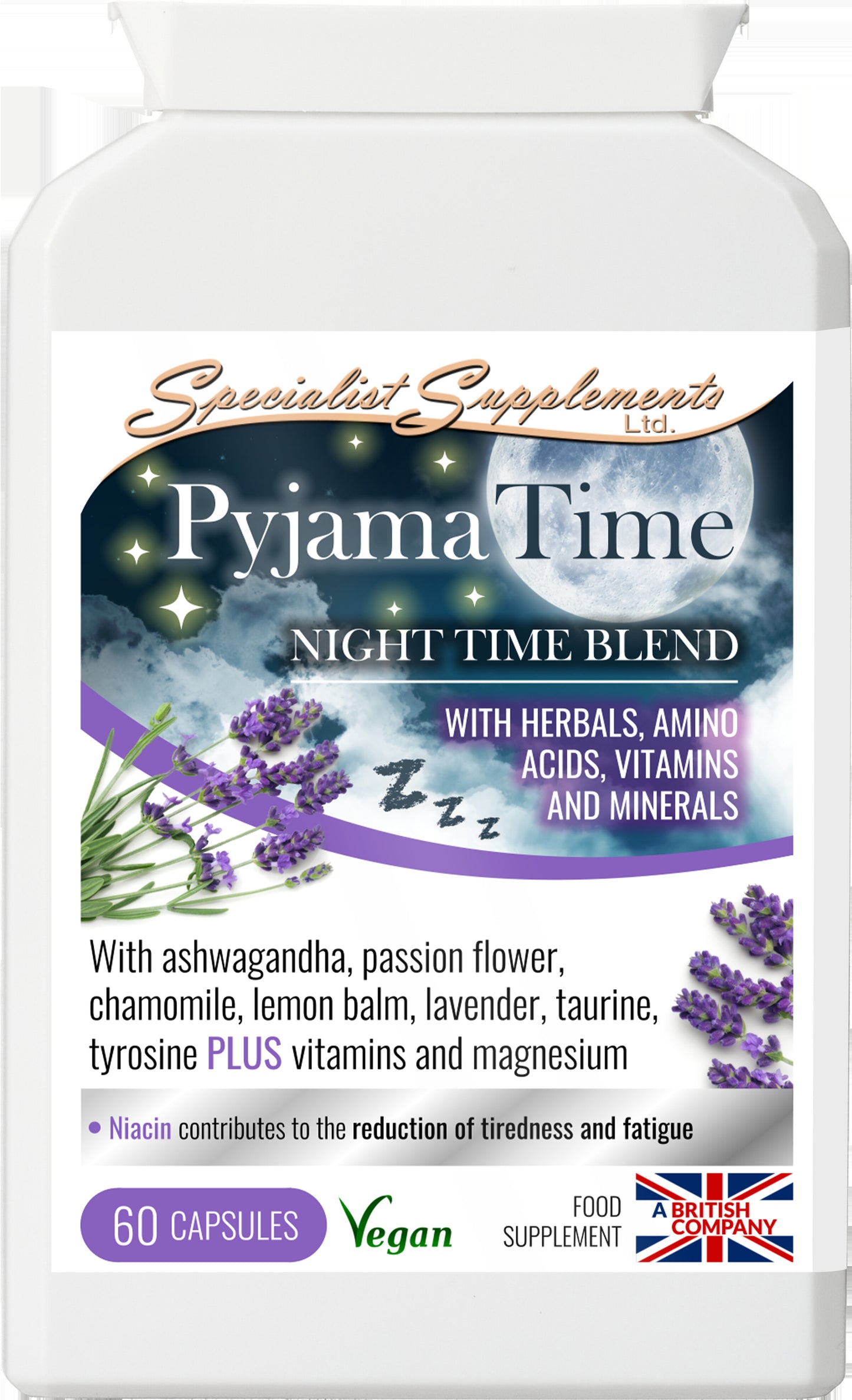 Pyjama Time - Ashwaghanda KSM66 - Chamomile - Lavender 60 Capsules