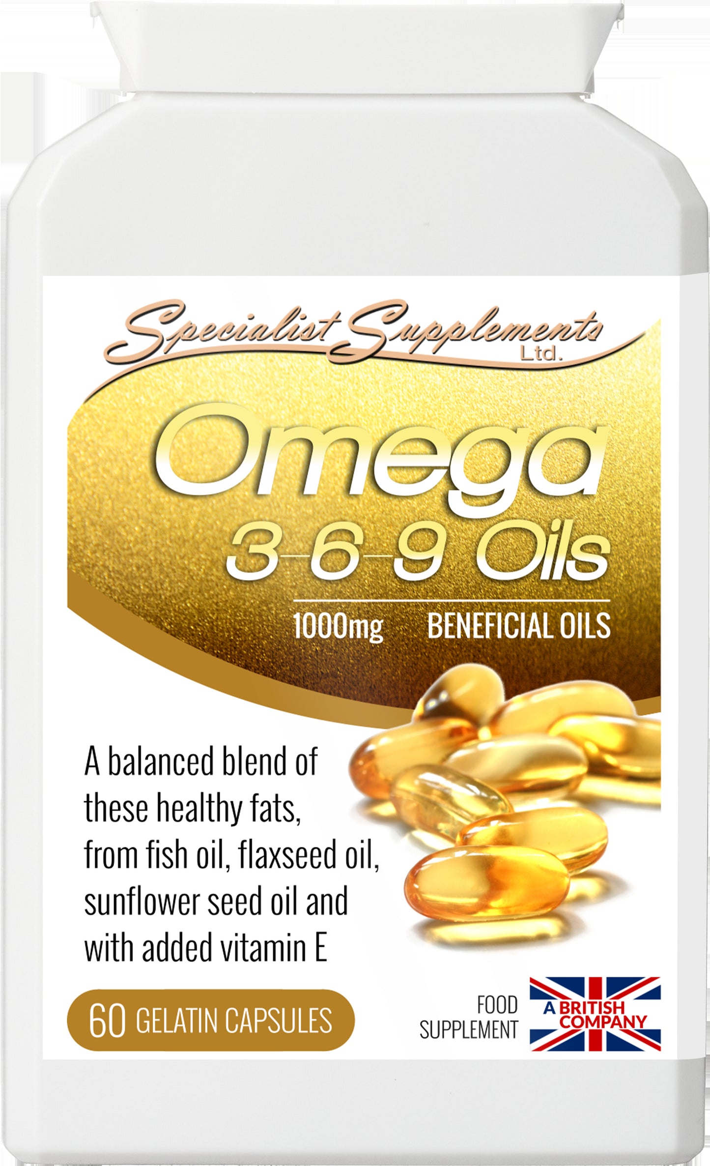 Omega 3-6-9 Capsules – 1000mg with Vitamin E 60 Capsules